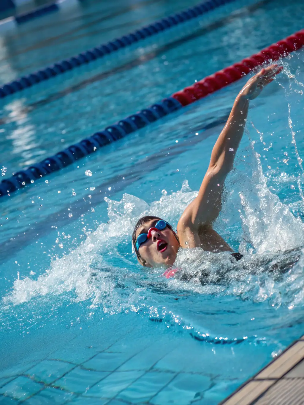 An image of a swimmer with a disability successfully completing a lap, demonstrating the inclusive nature of the program.